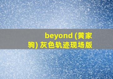 beyond (黄家驹) 灰色轨迹现场版